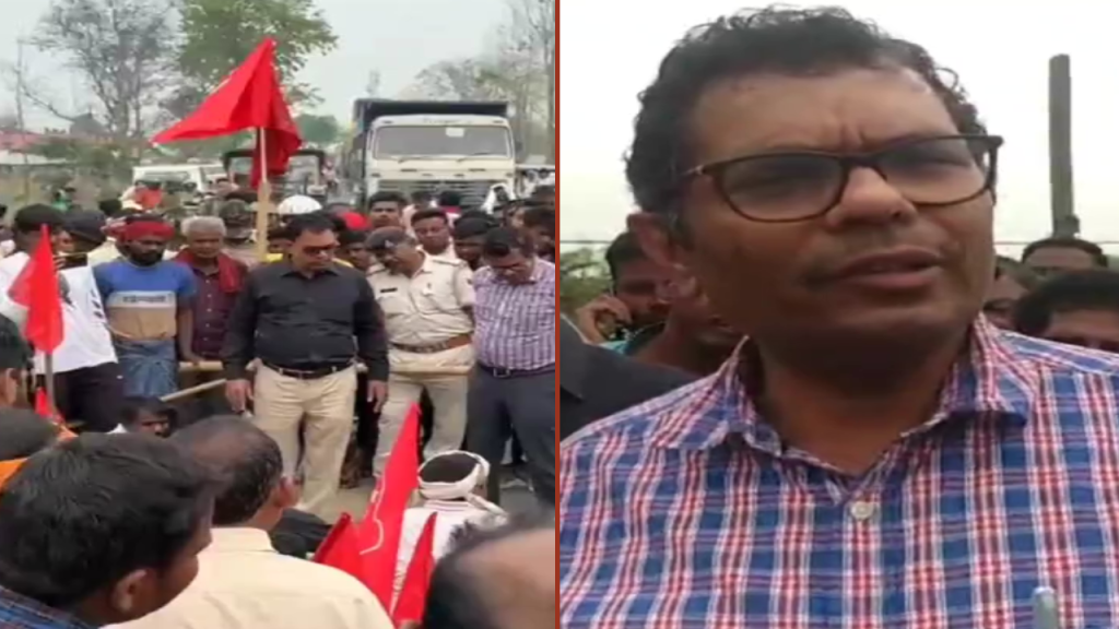 सरकारी जमीन से आदिवासियों को हटाने का विरोध
