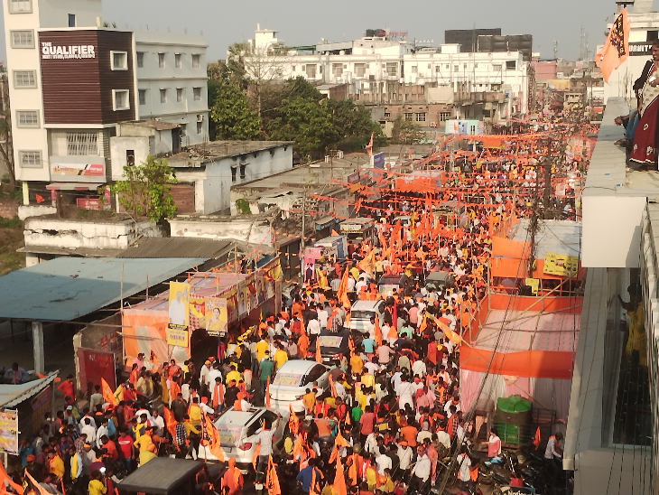 पूर्णिया में रामनवमी की भव्य शोभायात्रा