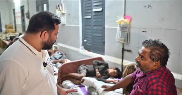 तेजस्वी यादव का आधी रात पूर्णिया GMCH का औचक निरीक्षण