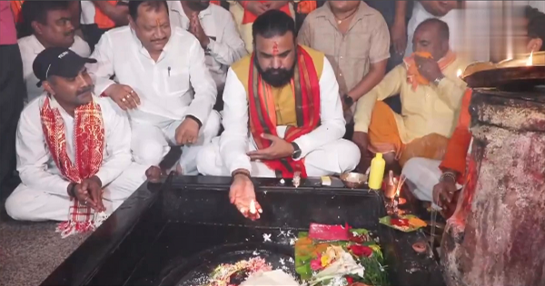 सम्राट चौधरी ने नामांकन से पहले किया मंदिर में पूजा-अर्चना
