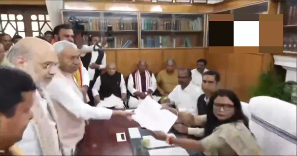 नीतीश कुमार ने राज्यसभा के लिए दाखिल किया नामांकन