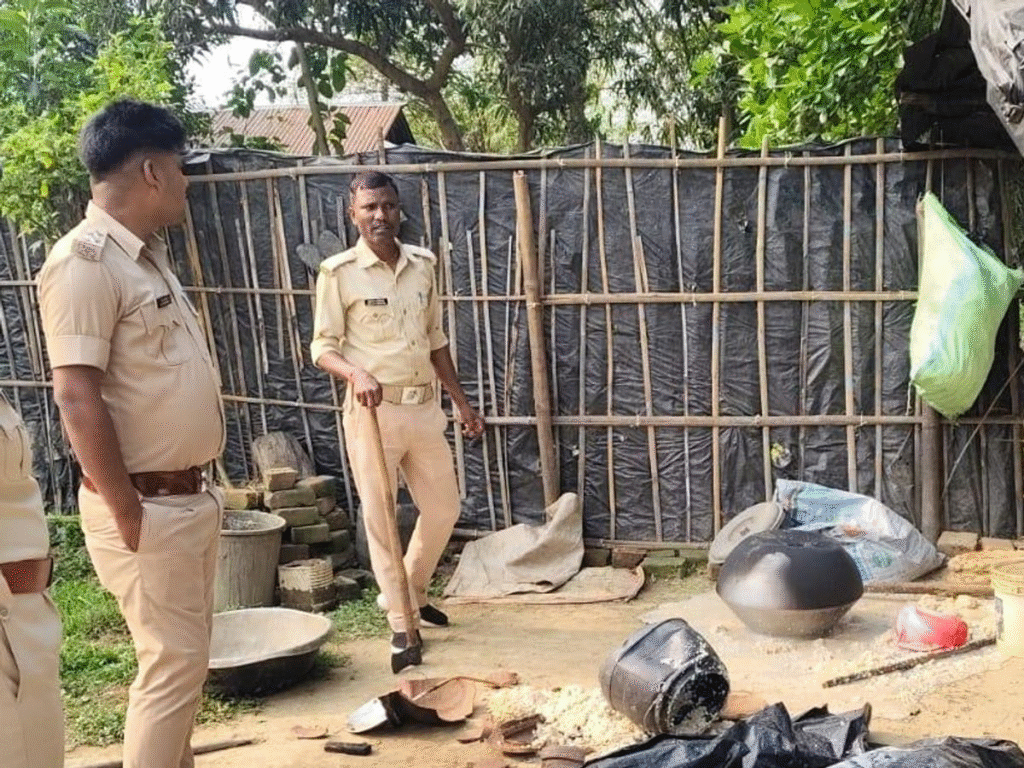 किशनगंज शराब विनष्टीकरण अभियान