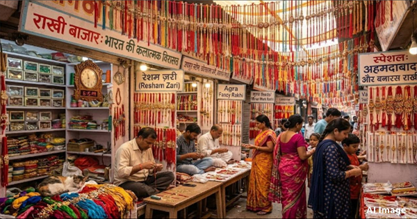 अररिया में रक्षाबंधन की खरीदारी: अररिया में रक्षाबंधन की रौनक, फैंसी और रेशमी राखियों से सजे बाजार